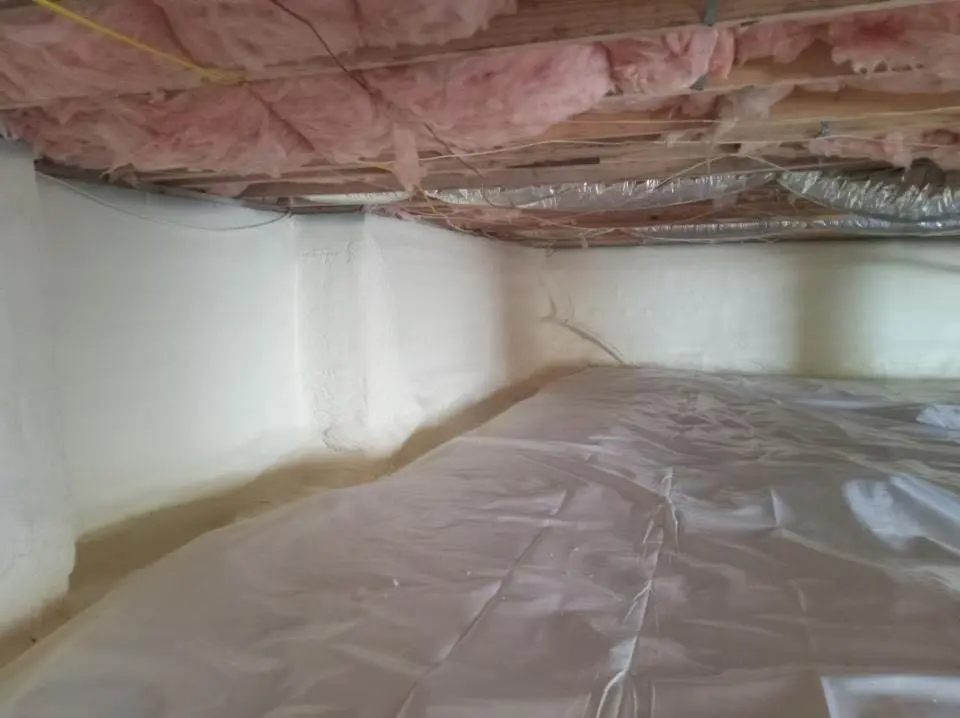 Crawl space encapsulation with closed-cell spray foam for Roof Waterproofing in Laughlin